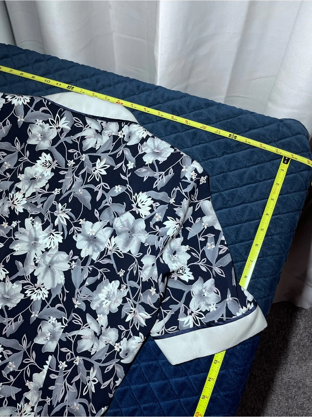 Women's Blue & White Floral Two Piece Set - Button Down Shirt + Loose Fit Pants